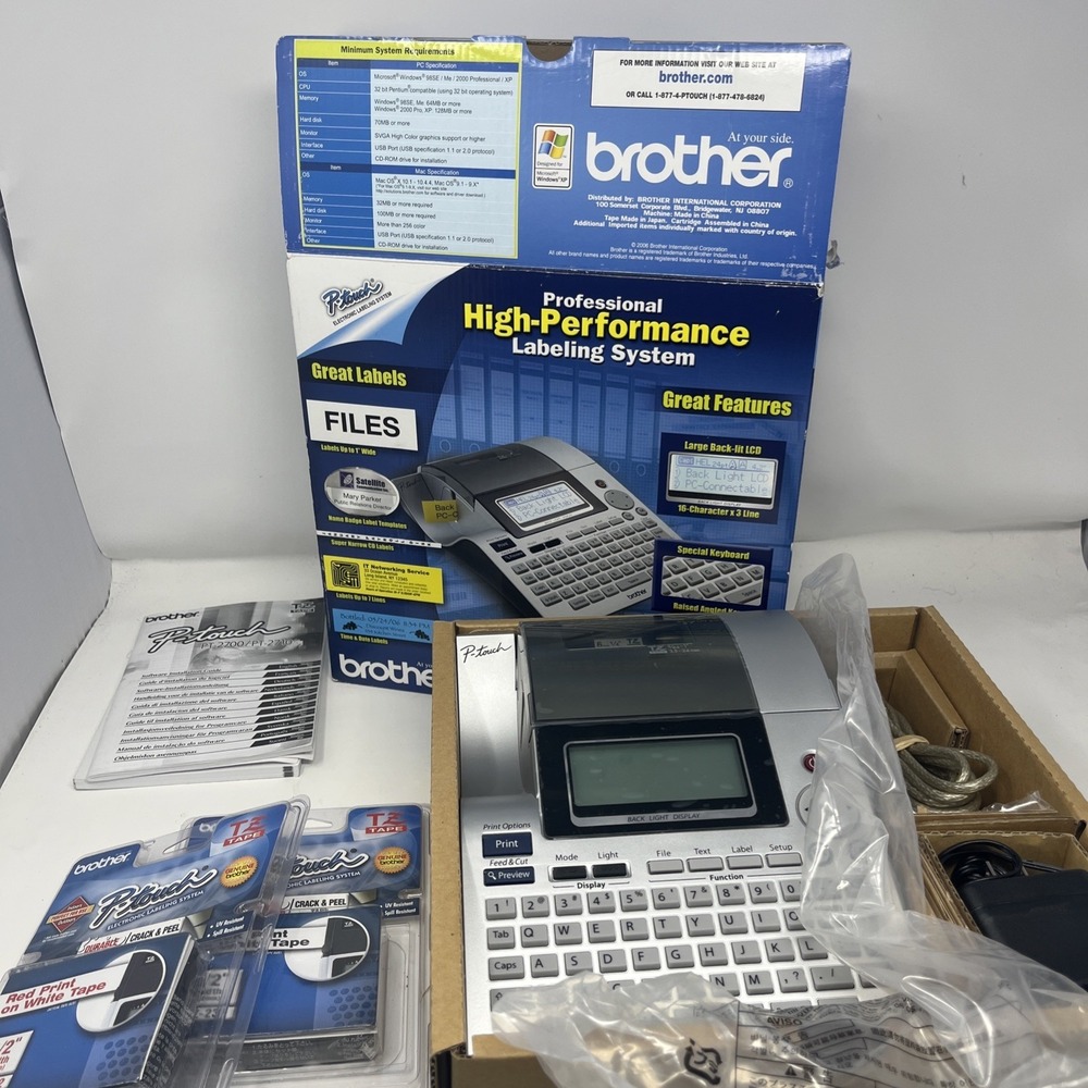 Brother P-Touch PT-2700 Thermal Printer Label Maker W/ Box Extra Tape Working